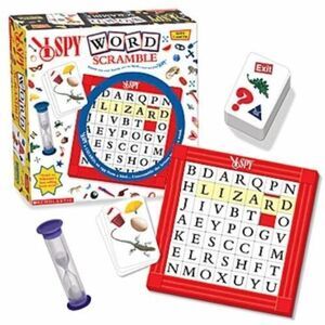 I SPY WORD SCRAMBLE Game Scholastic Briarpatch 7 Up Family Fun NWOT Educational